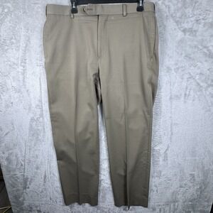 Brooks Brothers Men's 36x32‎ Madison  Tan Wool Dress Pants High Rise Flat Front